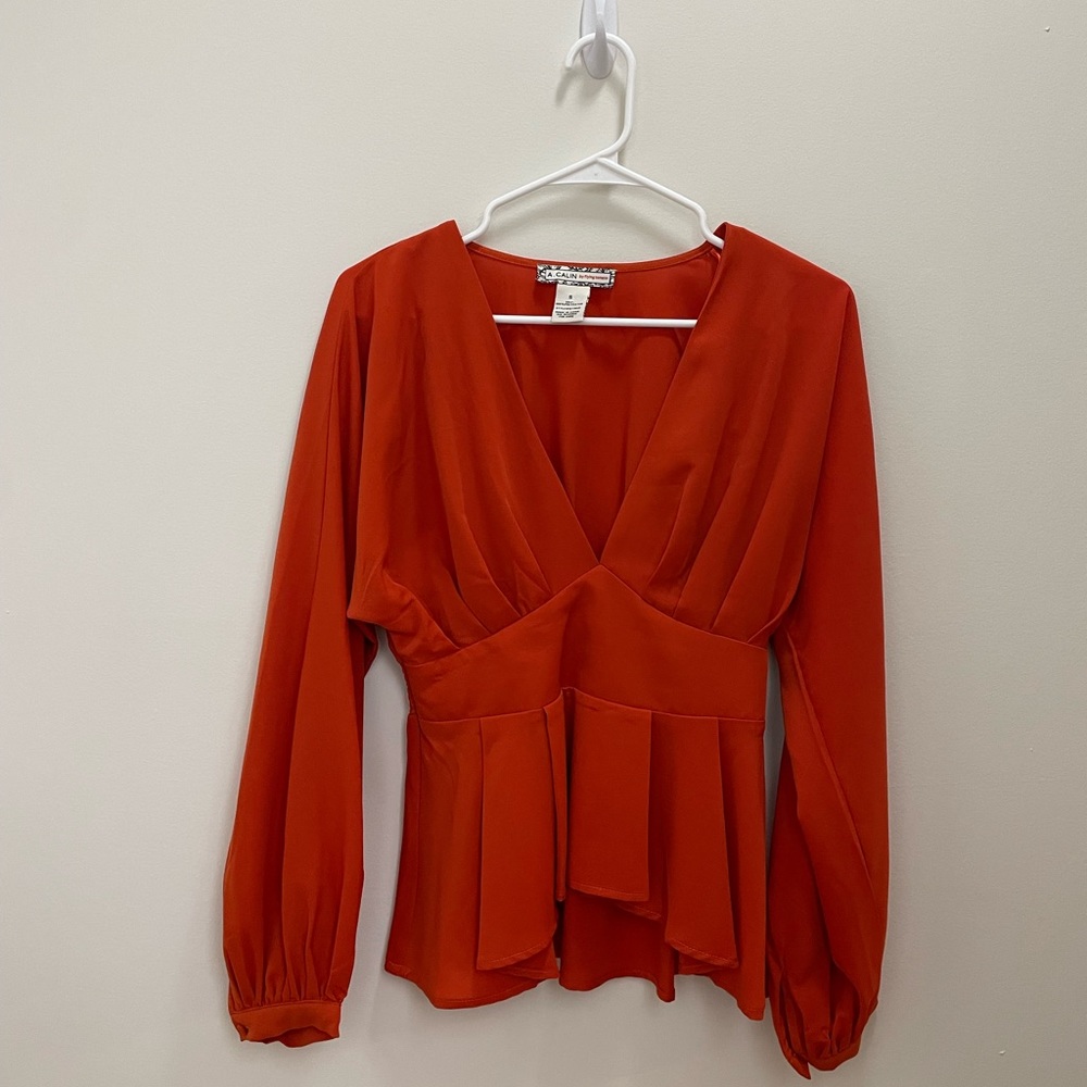 Worn Once A.Calin Boutique Red Orange Top